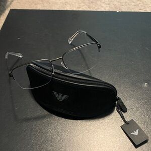 Emporio Armani Sleek Black Glasses with Case